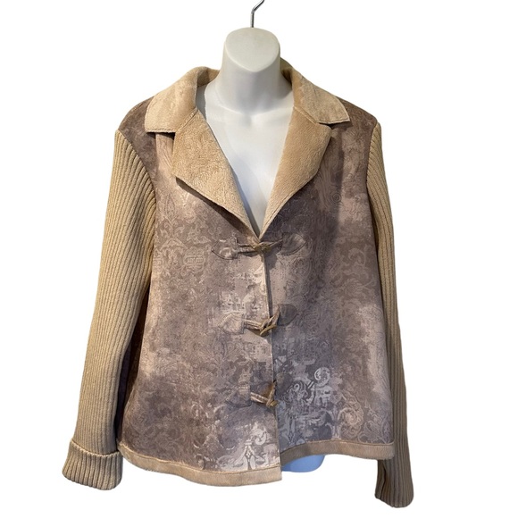 Coldwater Creek Toggle Button with Knitted Sleeves Blazer Jacket Shacket Coat - Picture 2 of 12